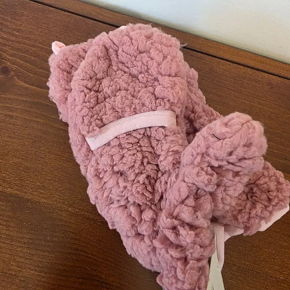 New pink convertible fleece mitten gloves